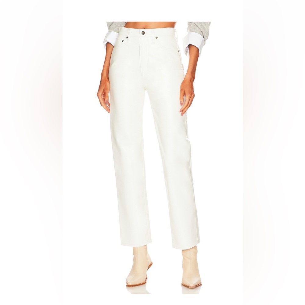 Agolde white leather pants size 25